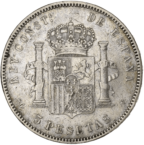 5 pesetas alphonse XIII toupet – Image 2