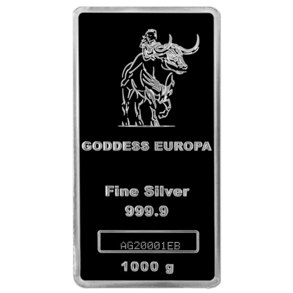 Lingot d'argent 1 kg goddess europa tchad